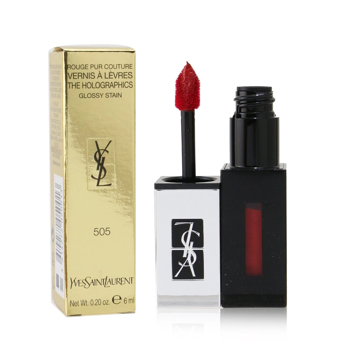 Yves Saint Laurent Rouge Pur Couture Vernis A Levres The Holographics Glossy Stain - # 505 Video Red 6ml/0.2oz 5 Yves Saint Laurent Rouge Pur Couture Vernis A Levres The Holographics Glossy Stain - # 505 Video Red 6ml/0.2oz - Image 5