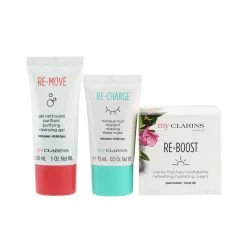 Clarins My Clarins The Essentials Set: Re-Boost Hydrating Cream 50ml+ Re-Move Cleansing Gel 30ml+ Re-Charge Sleep Mask 15ml 3pcs -High Quality Cosmetics 25820880314 2